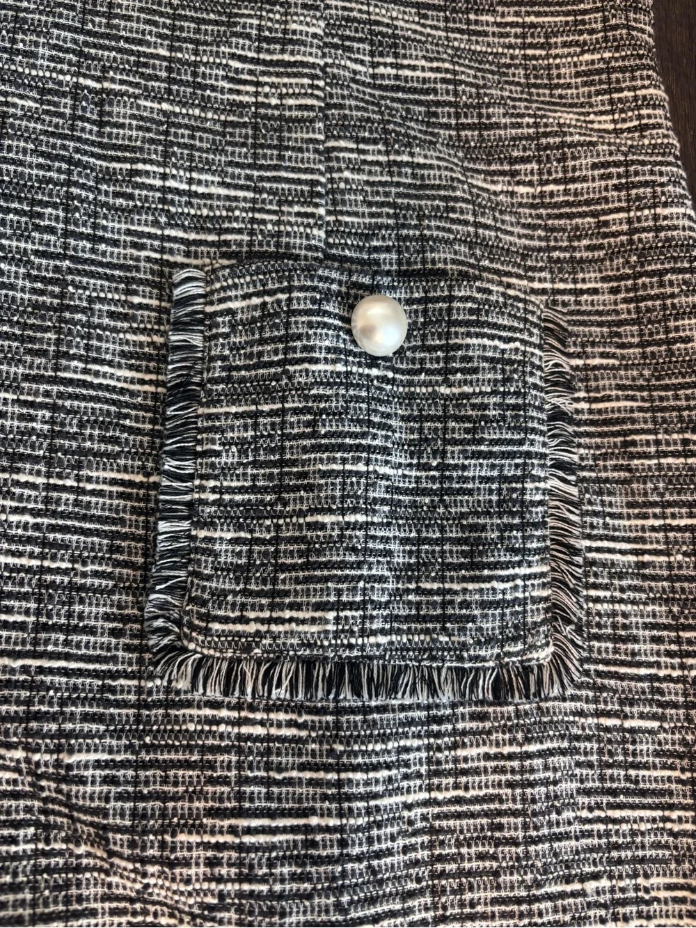 Karl Lagerfeld Paris Black White Tweed Shift Dress Size 12